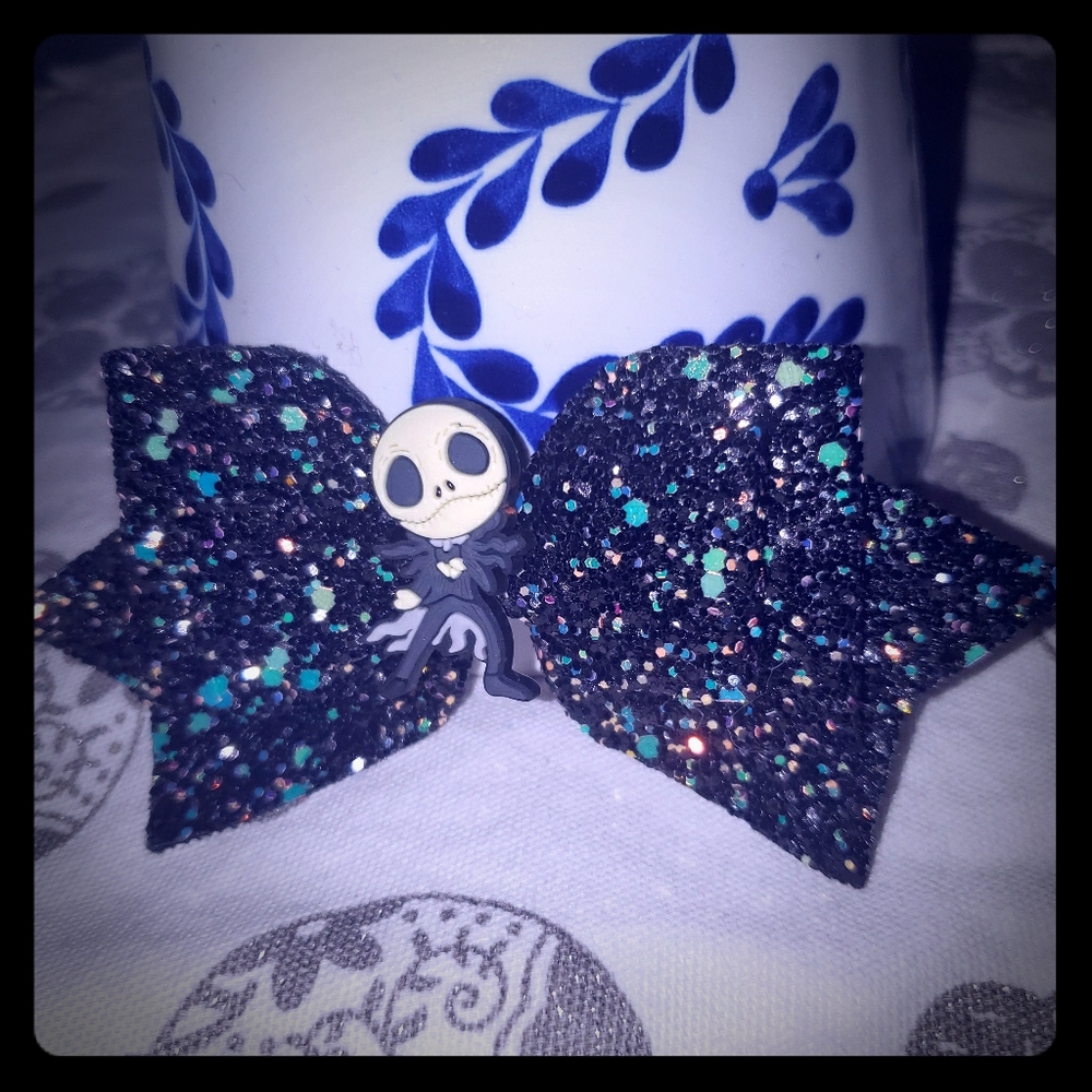 Nightmare before Christmas Jack Skelton hair bow - Picture 2 of 5
